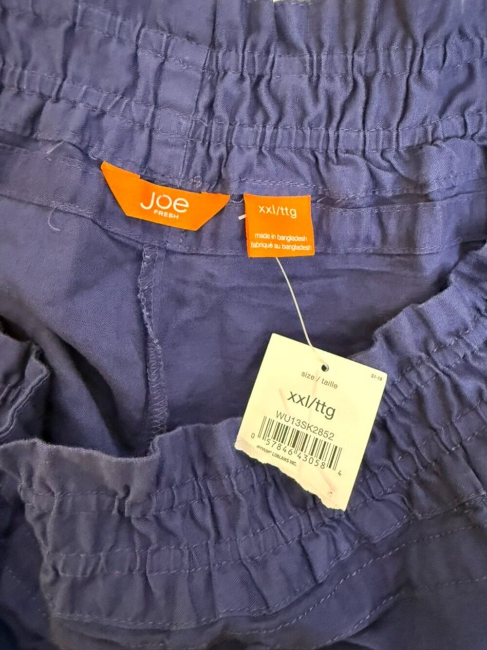 🦋 2/30 NWT Joe Fresh Navy Linen Pull-On Skater Skirt XXL - Picture 7 of 8